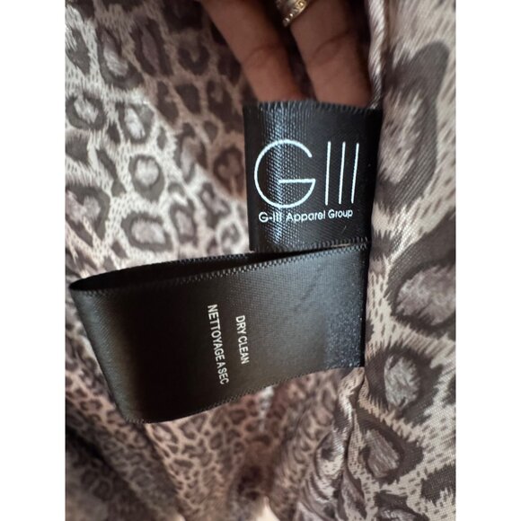 Kenneth Cole Womens Faux Fur Coat Medium Beige Leopard Lining - Picture 5 of 13